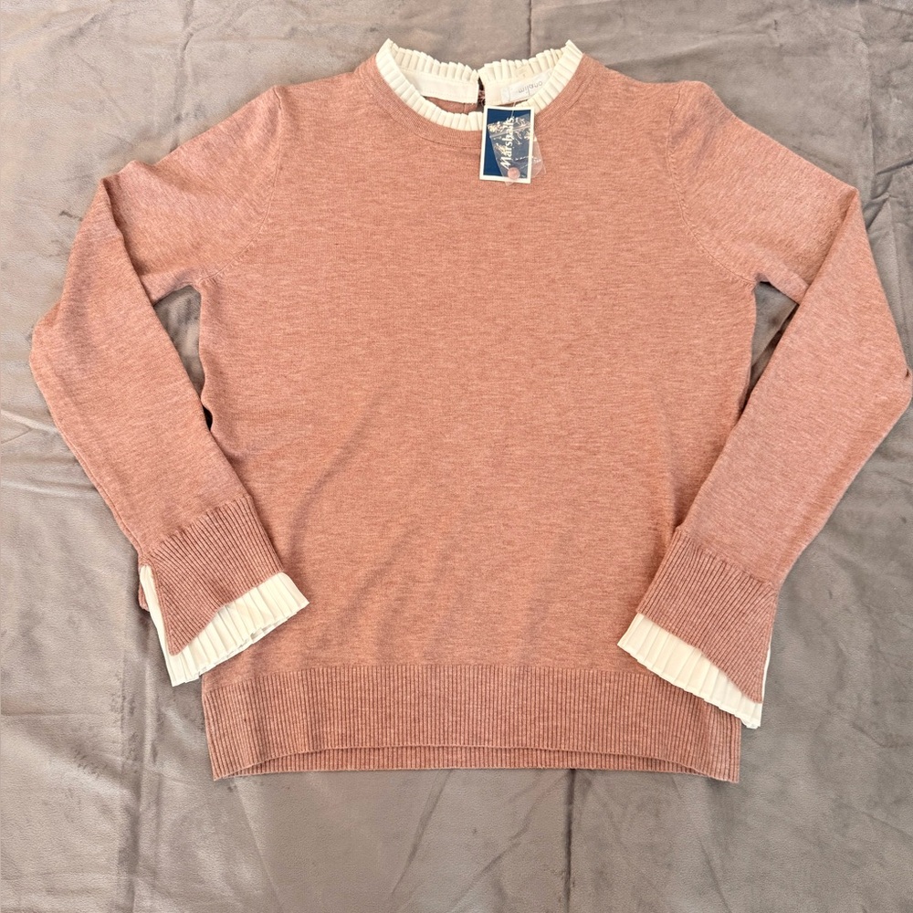 Milano Women's Sweater with Cream Trim - Size Large